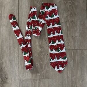 Vintage Hallmark Yule Tie Greetings‎ Christmas Snowman Tree Necktie Mens 90s